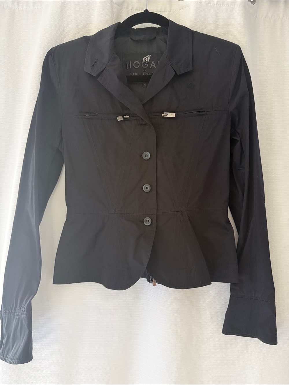 Hogan Black Women's Fitted Button Blazer